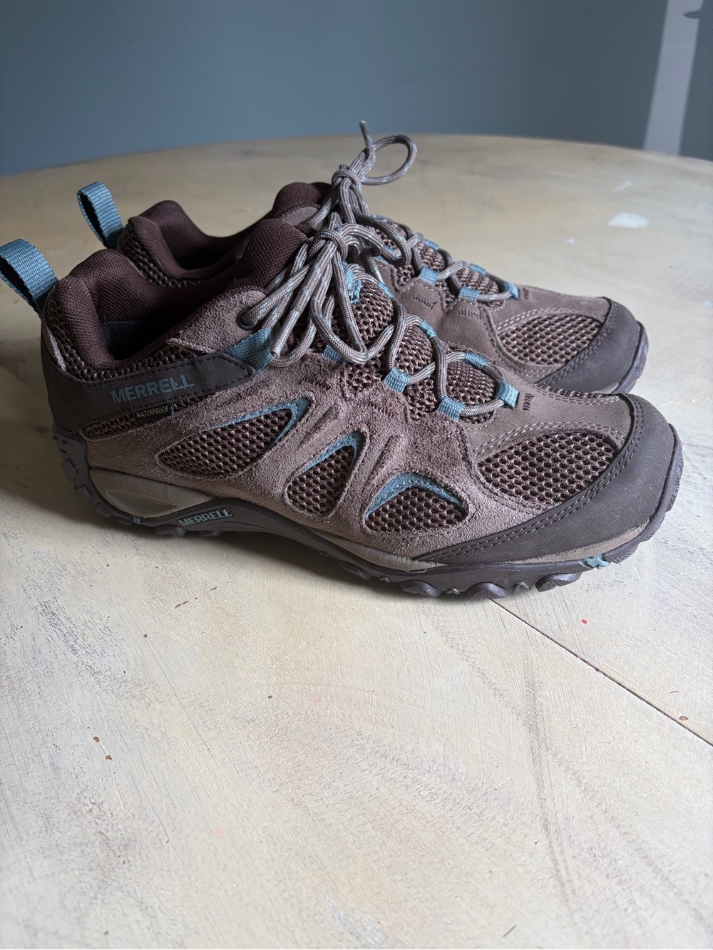 Merrell Women's Size 9US Yokota J035136 Hiking Shoes Brown Taupe/Lt Blue